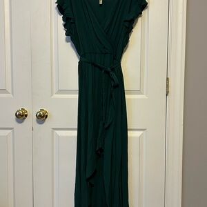 Chic Forest Green Wrap Dress
